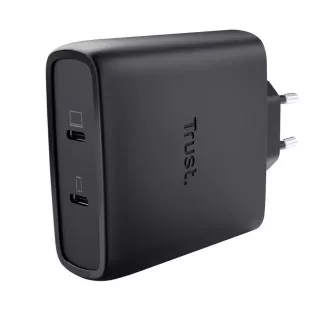 TRUST GaN punjač MAXO 100W 2-portni, USB-C, crni