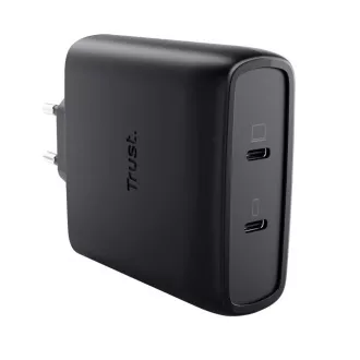 TRUST GaN punjač MAXO 100W 2-portni, USB-C, crni