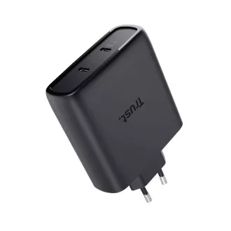 TRUST GaN punjač MAXO 100W 2-portni, USB-C, crni