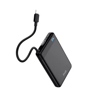 TRUST Powerbank Fiera, 10000 mAh, s kabelom, 2x USB-C, crna
