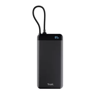 TRUST Powerbank Fiera, 20000 mAh, s kabelom, 2x USB-C, crna