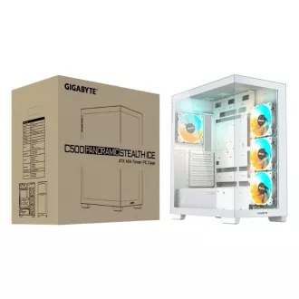 GIGABYTE kućište GB-C500PI ST, Mid tower, 1xUSB-C 3.2, 2xUSB 3.0, 4x 120mm ARGB ventilator, bijelo
