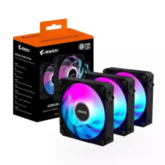 GIGABYTE ventilator AORUS EZ CHAIN FAN 3-PACK, 3x120mm, crni