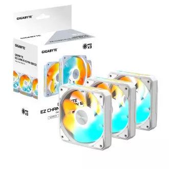 GIGABYTE ventilator EZ CHAIN RVS FAN 3-PACK, 3x120mm, bijeli