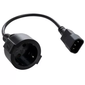 Kabel C-TECH mrežni adapter C14 (M) -> schuko (F), 15 cm