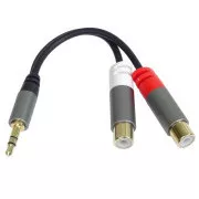 PremiumCord kabel HQ Jack 3,5 mm muški - 2x CINCH ženski 15 cm