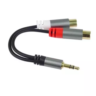 PremiumCord kabel HQ Jack 3,5 mm muški - 2x CINCH ženski 15 cm