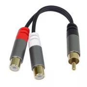 PremiumCord razdjelnik HQ CINCH muški - 2x CINCH ženski 15 cm