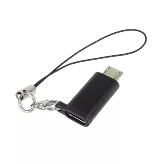 PremiumCord Adapter USB-C konektor ženski - USB 2.0 Micro-B/muški, crni s petljom za vješanje PremiumCord Adapter USB-C konektor ženski - USB 2.0 Micro-B/muški, crni s petljom za vješanje
