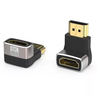 PREMIUMCORD Adapter konektor 8K HDMI A - HDMI A, F/M, savijen pod pravim kutom od 90°
