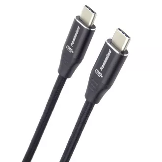 PREMIUMCORD USB-C M/M kabel, 240W 480Mbps crna pamučna pletenica, 1m