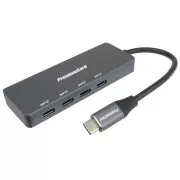 PREMIUMCORD Hub USB-C na 4x USB 3.2 Type-C, 5G SuperSpeed, aluminij