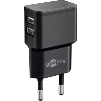 Goobay adapter za napajanje i punjenje 230V na 2x USB, max.2, 4A, crni