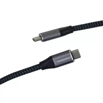 PREMIUMCORD USB-C kabel (USB 3.2 Gen2x2, 5A, 100W, 20Gbit/s) 3m, sivi PREMIUMCORD USB-C kabel (USB 3.2 Gen2x2, 5A, 100W, 20Gbit/s) 3m, sivi