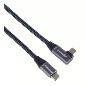 PREMIUMCORD USB-C savijeni kabel (USB 3.2 Gen2x2, 5A, 100W, 20Gbit/s) 3m, sivi