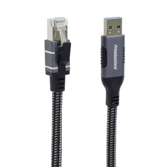 PremiumCord Ethernet kabel USB3.2 na LAN RJ45 10/100/1000, 3m