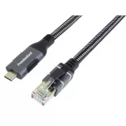 PremiumCord Ethernet kabel USB-C na LAN RJ45 10/100/1000, 2m