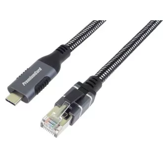 PremiumCord Ethernet kabel USB-C na LAN RJ45 10/100/1000, 2m