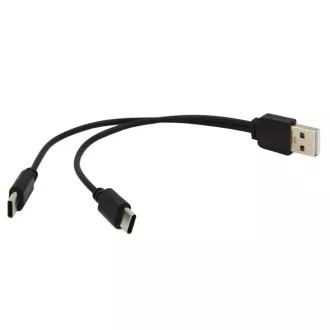 PREMIUMCORD USB 2.0 kabel za punjenje, 2xUSB-C na USB, 15 cm, crni