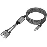 PREMIUMCORD USB-C kabel za punjenje, 2xUSB-C na USB-C, 100W, 1m, crni