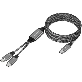 PREMIUMCORD USB-C kabel za punjenje, 2xUSB-C na USB-C, 100W, 1m, crni