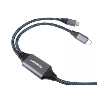 PREMIUMCORD USB-C kabel za punjenje, 2xUSB-C na USB-C, 100W, 1m, crni