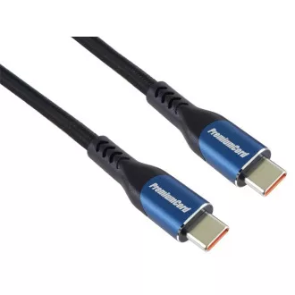 PremiumCord USB-C kabel (USB 3.2 GEN 2x2, 5A, 100W, 20Gbit/s) 0,5 m, pamučna pletenica