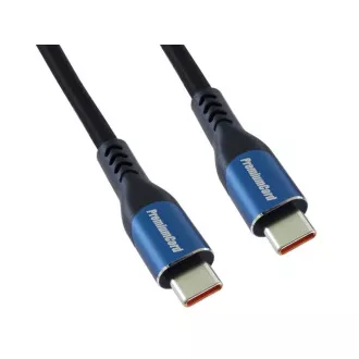 PremiumCord USB-C kabel (USB 3.2 GEN 2x2, 5A, 100W, 20Gbit/s) 0,5 m, pamučna pletenica