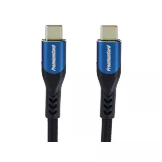 PremiumCord USB-C kabel (USB 3.2 GEN 2x2, 5A, 100W, 20Gbit/s) 1m, pamučna pletenica