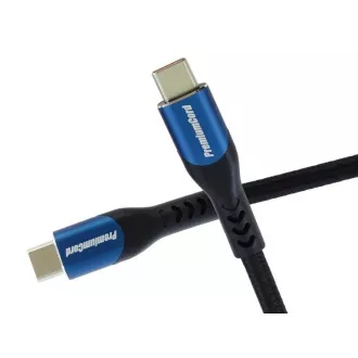 PremiumCord USB-C kabel (USB 3.2 GEN 2x2, 5A, 100W, 20Gbit/s) 2 m, pamučna pletenica