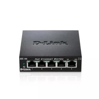 D-Link DES-105 5-priključni 10/100 stolni prekidač s metalnim kućištem