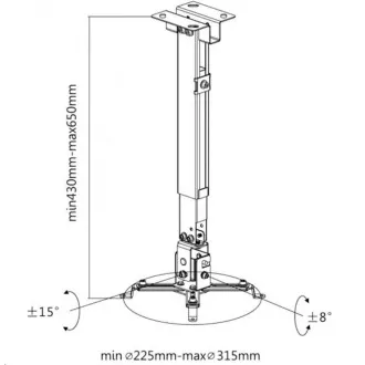 Reflecta TAPA 43-65cm stropni i zidni držač projektora bijeli Reflecta TAPA 43-65cm stropni i zidni držač projektora bijeli