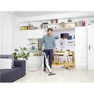 Karcher SC 3 uspravna parna krpa, 1600 W, uklanja do 99,999% virusa i 99,99% uobičajenih kućanskih bakterija, bijela - Rabljen