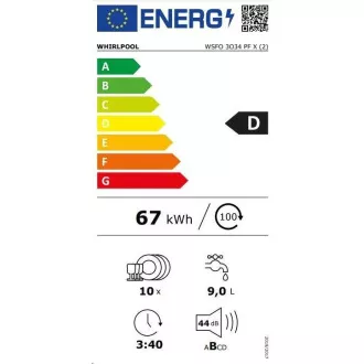 Whirlpool WSFO 3O34 PF X Samostojeća perilica posuđa