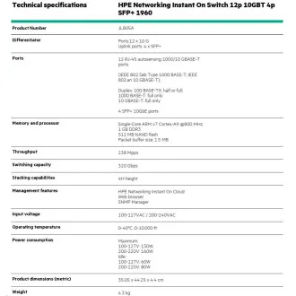 HPE Networking Instant On Switch 12p 10GBT 4p SFP+ 1960 (JL805A) HPE Networking Instant On Switch 12p 10GBT 4p SFP+ 1960 (JL805A)