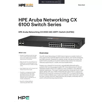 HPE Aruba Networking CX 6100 24G 4SFP+ prekidač JL678A OBNOVI