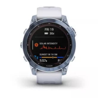 Garmin fenix 7 Sapphire Solar, Titan plava/bijela silikonska narukvica, EU Garmin fenix 7 Sapphire Solar, Titan plava/bijela silikonska narukvica, EU