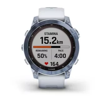 Garmin fenix 7 Sapphire Solar, Titan plava/bijela silikonska narukvica, EU Garmin fenix 7 Sapphire Solar, Titan plava/bijela silikonska narukvica, EU