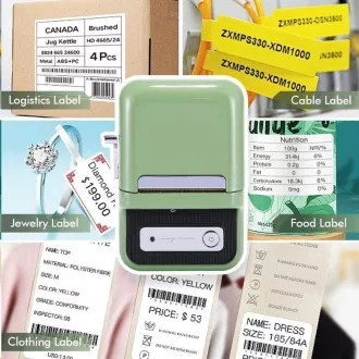 Niimbot Pisač naljepnica B21S Smart, zeleni + rola naljepnica 210 kom Niimbot Pisač naljepnica B21S Smart, zeleni + rola naljepnica 210 kom