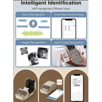 Niimbot Pisač naljepnica B21S Smart, bijeli + rola naljepnica 210 kom Niimbot Pisač naljepnica B21S Smart, bijeli + rola naljepnica 210 kom