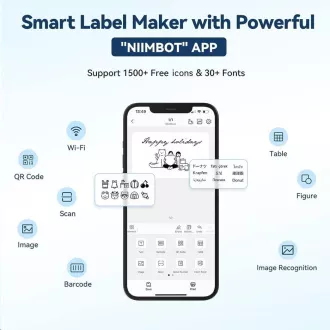 Niimbot Pisač naljepnica B1 Smart, lake blue + rola naljepnica 210 kom