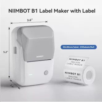 Niimbot Pisač naljepnica B1 Smart, sivi + rola naljepnica 210 kom