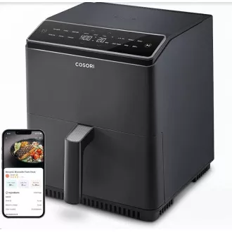 Cosori Dual Blaze 6.4L SMART friteza na vrući zrak + 5x ražanj i roštilj. rešetka, crna Cosori Dual Blaze 6.4L SMART friteza na vrući zrak + 5x ražanj i roštilj. rešetka, crna