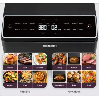 Cosori Dual Blaze 6.4L SMART friteza na vrući zrak + 5x ražanj i roštilj. rešetka, crna Cosori Dual Blaze 6.4L SMART friteza na vrući zrak + 5x ražanj i roštilj. rešetka, crna