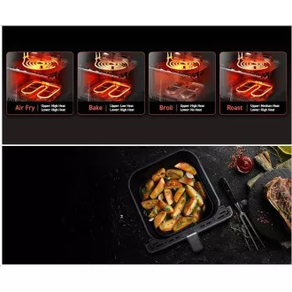 Cosori Dual Blaze 6.4L SMART friteza na vrući zrak + 5x ražanj i roštilj. rešetka, crna Cosori Dual Blaze 6.4L SMART friteza na vrući zrak + 5x ražanj i roštilj. rešetka, crna