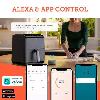 Cosori Dual Blaze 6.4L SMART friteza na vrući zrak + 5x ražanj i roštilj. rešetka, crna Cosori Dual Blaze 6.4L SMART friteza na vrući zrak + 5x ražanj i roštilj. rešetka, crna