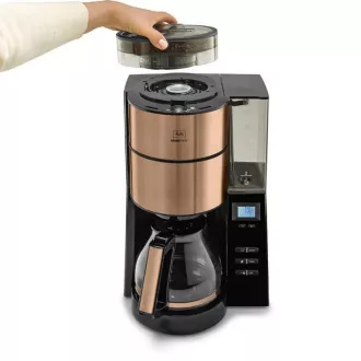 Melitta AromaFresh 1021-04 aparat za kavu s mlinom, kapaljkom, stakleni lonac, 1180 W, zaslon, bakar