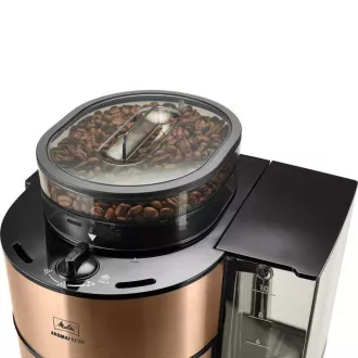 Melitta AromaFresh 1021-04 aparat za kavu s mlinom, kapaljkom, stakleni lonac, 1180 W, zaslon, bakar
