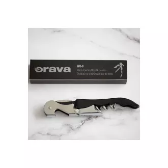 Orava WO-8 otvarač za vino i pivo, dvostupanjski, praktičan nož, crni