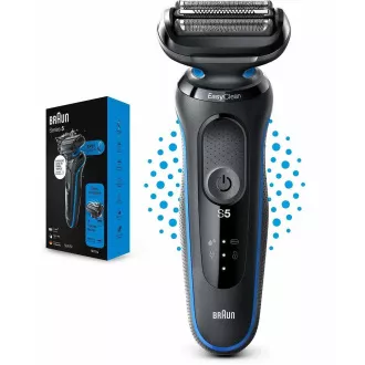 Braun Series 5 51-B1000s električni aparat za brijanje, za bradu i lice, baterija, ploča, crna/plava Braun Series 5 51-B1000s električni aparat za brijanje, za bradu i lice, baterija, ploča, crna/plava